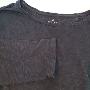 Athleta,‎ Black Long Sleeve Knit Top, Size L